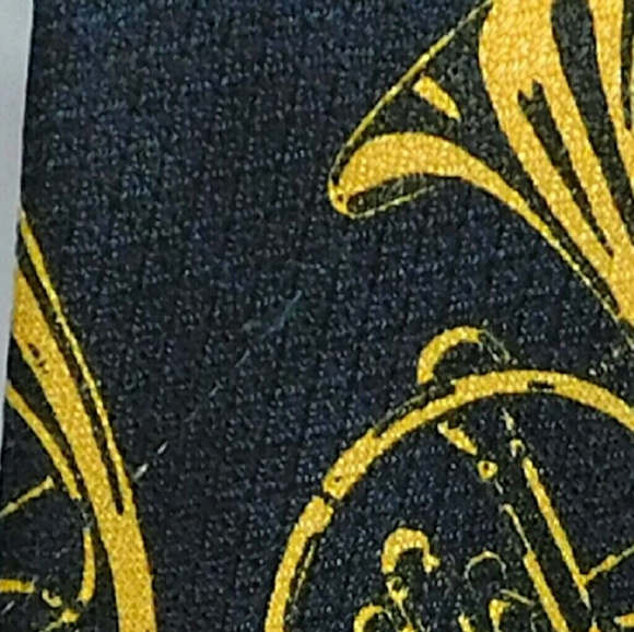 Vintage Renaissance French Horn Silk Tie Blue 58" - Picture 4 of 4